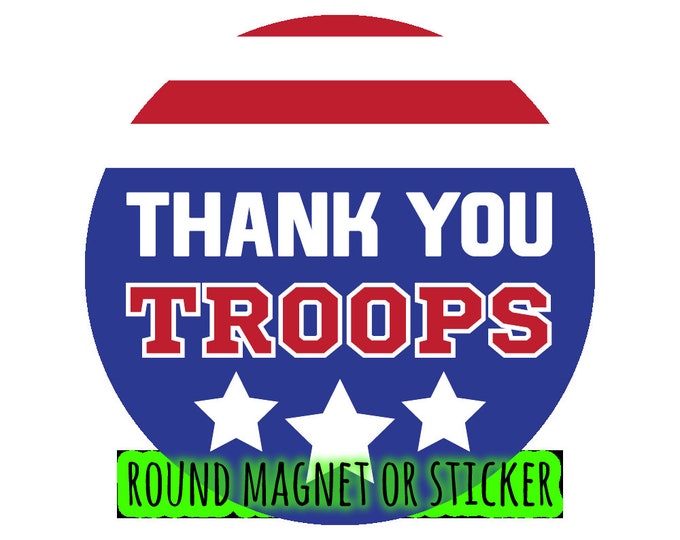 Round USA Theme Car or Door Magnet or Sticker - Door, Fridge, Laptop, etc... 4", 5", 6", 7", 8, 9" 10" large magnet + UV laminate