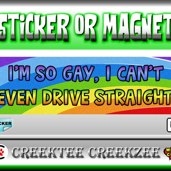 Adesivi LGBTQ+ Orgoglio | 2 Pezzi "I'm So GAY I Can't Even DRIVE Straight" | Decalcomanie Colorate Per Auto, Moto, Camion | Prodotto In Canada
