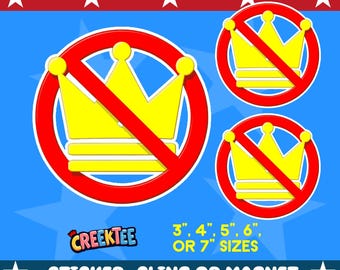 3 pack of our No Kings Bumper Sticker, Magnet, Vinyl Sticker or Window Cling, UV Laminate Coating, laptop, water bottle