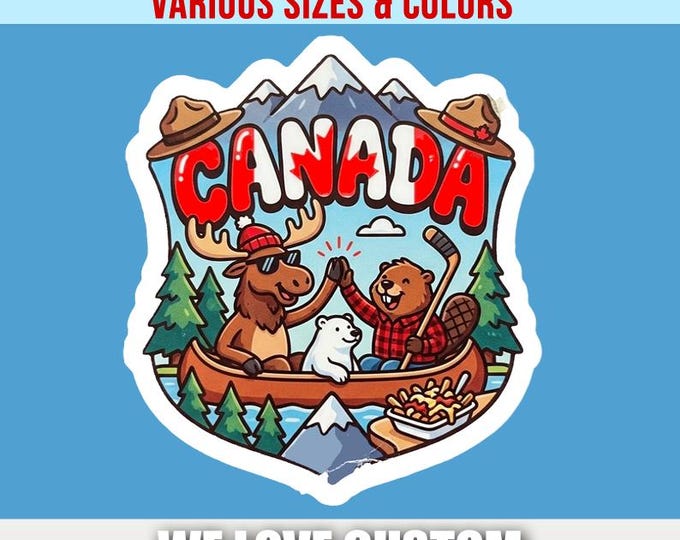 Canada Bumper Sticker, Magnet, Vinyl Sticker or Window Cling, UV Laminate Coating, laptop, water bottle