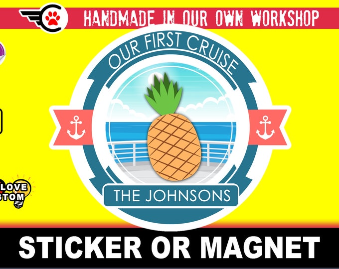 Pineapple sticker or magnet in various sizes and width's from 3" to 7" with uv laminate protection