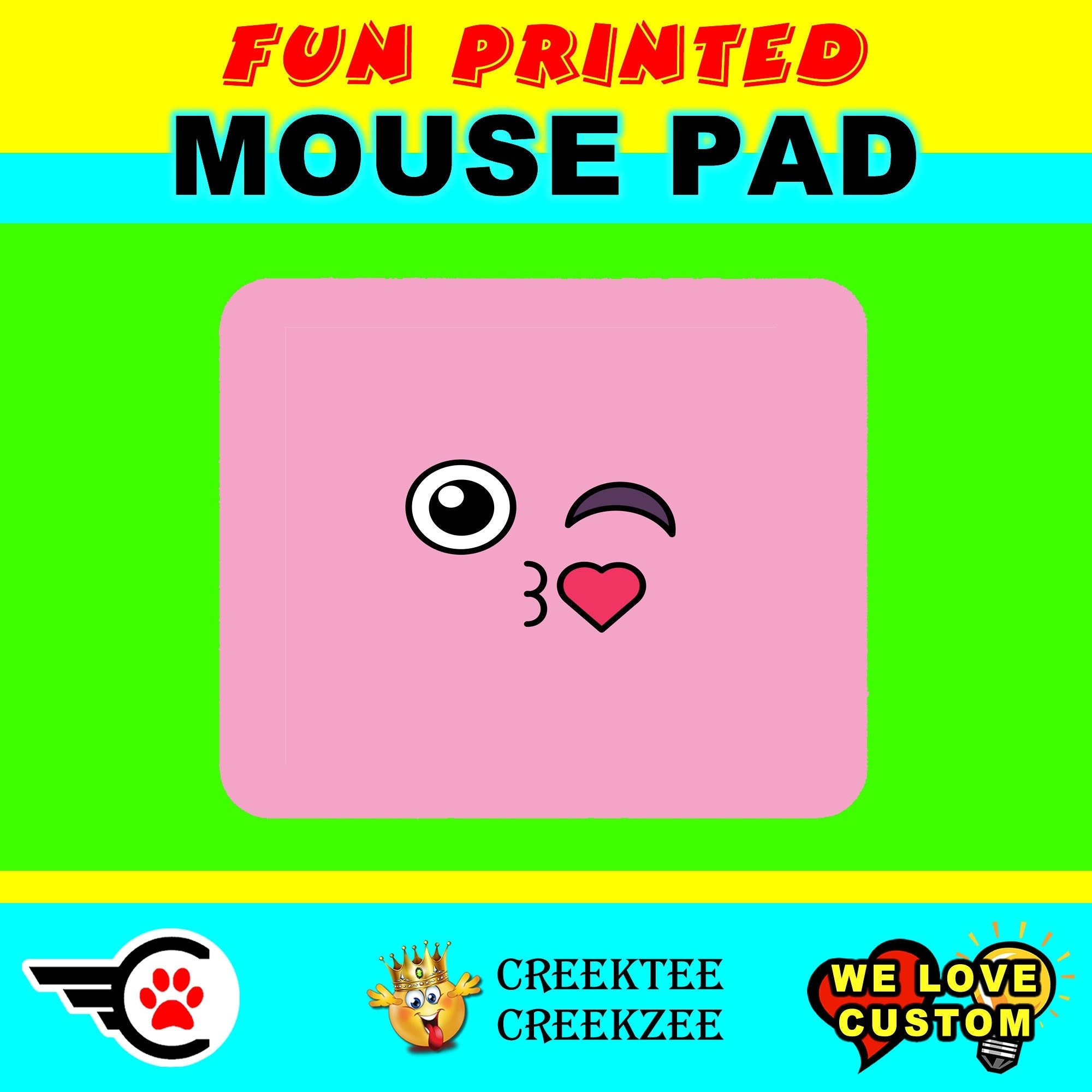 Emoji Fun Printed Custom Mouse Pad Mouse Pad Thick Non Slip Etsy UK