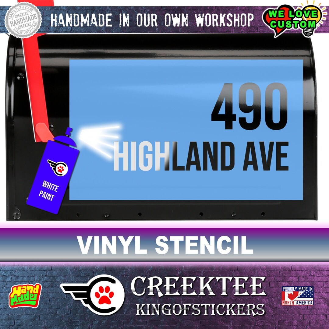 Mailbox Stencils in Stencil Vinyl Material Custom Text or Etsy