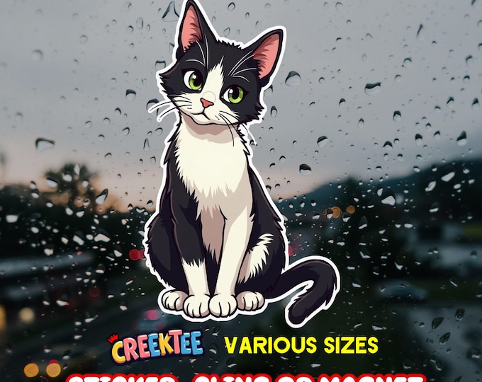 Cute Funny Curious Cat Canada Bumper Sticker, Magnet, Vinyl Sticker, Window Cling, UV Laminate, laptop, water bottle