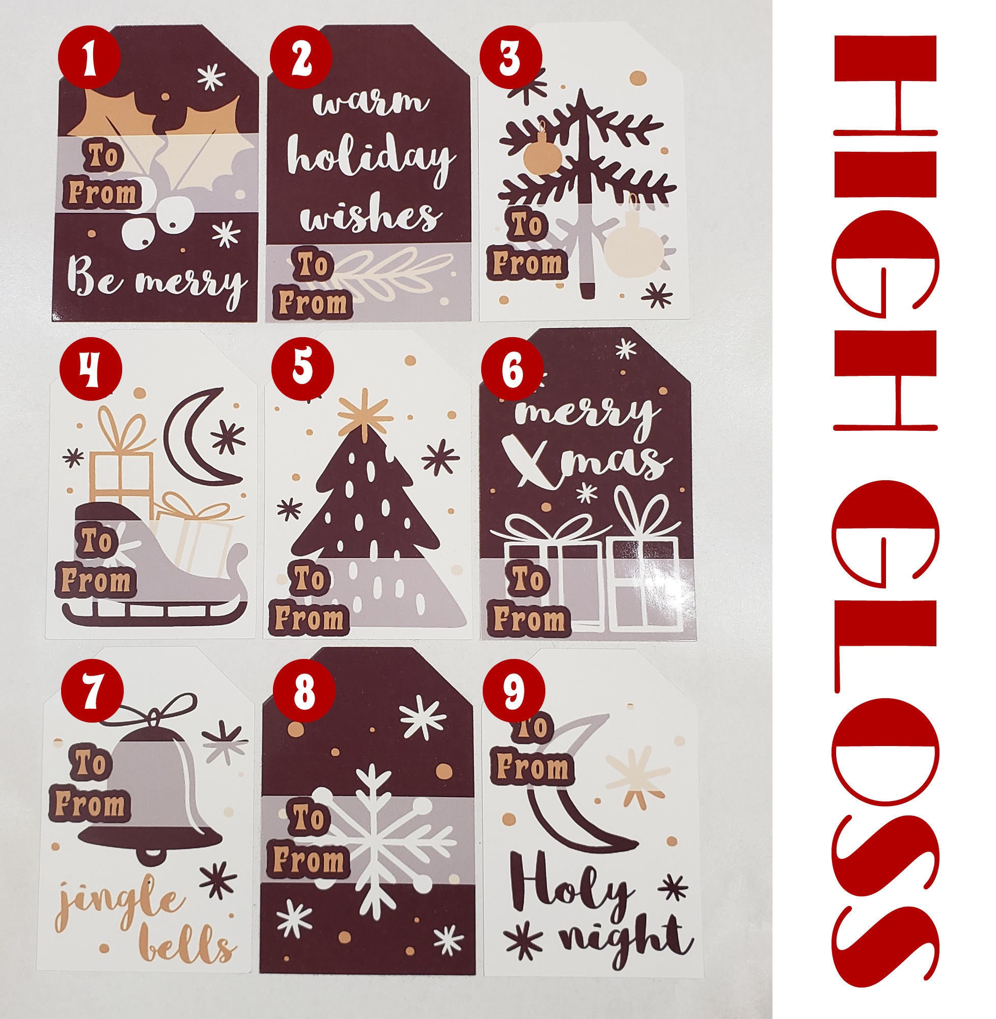 Christmas Sticker Gift Tags, High Gloss finish premium stickers shaped as a gift tag premium feel and look to your gift tags! Christmas Sticker Gift Tags, High Gloss finish premium stickers shaped as a gift tag premium feel and look to your gift tags!