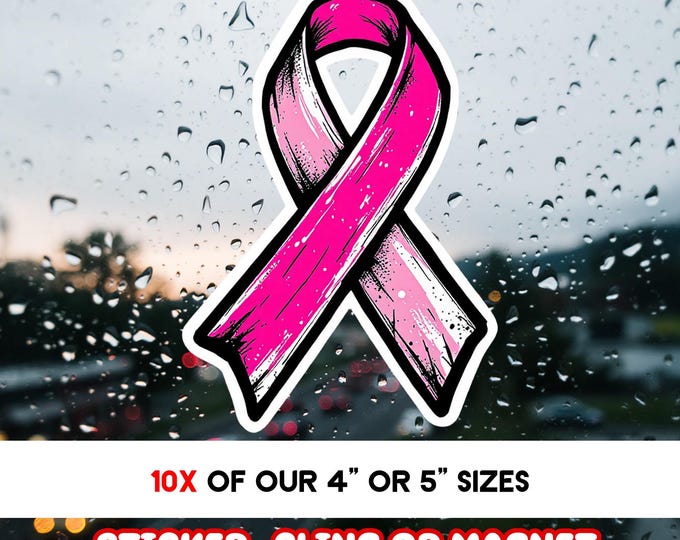 10x of our 4 inch CANCER Vinyl Sticker, Window Cling or Magnet in UV Laminate Coating