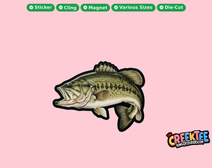 Fish Vinyl Sticker, Window Cling or Magnet in UV Laminate Coating
