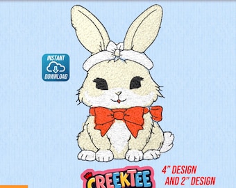 Embroidery File Cute Rabbit Instant Digital Download In Various Formats