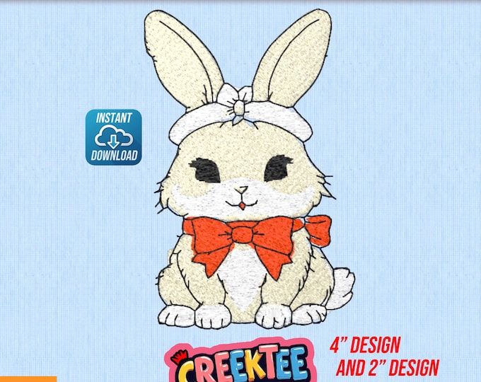Embroidery File Cute Rabbit Instant Digital Download In Various Formats