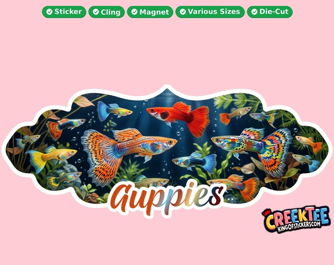 Fish Vinyl Sticker, Window Cling or Magnet in UV Laminate Coating