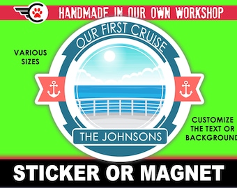 Cruise Ship Door Magnet - Cruise Ship Door Fridge Laptop various sizes premium large magnet UV laminate coating
