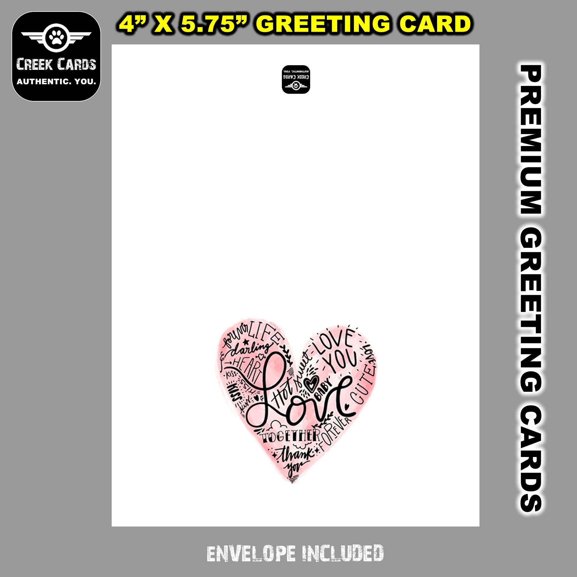 Valentines Day Premium Greeting Card Triple Layer with Laminate Coating. 5.25-5.5 inches high by 4-4.25 inches wide Valentines Day Premium Greeting Card Triple Layer with Laminate Coating. 5.25-5.5 inches high by 4-4.25 inches wide