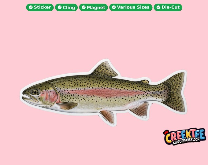 Fish Vinyl Sticker, Window Cling or Magnet in UV Laminate Coating
