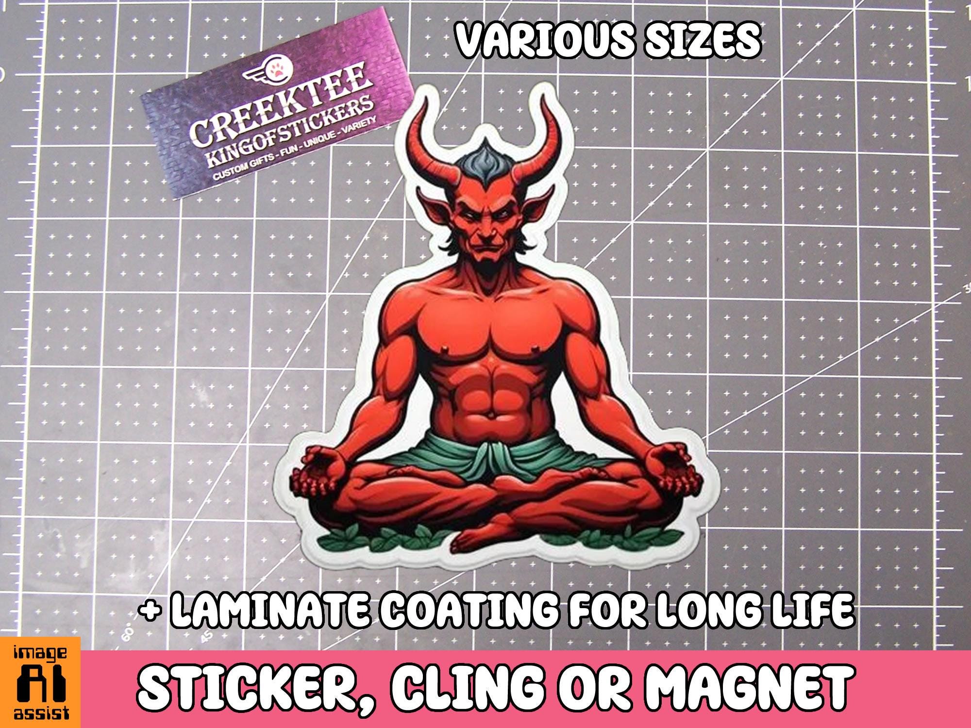 Zen Devil Vinyl Sticker, Window Cling or Magnet in UV Laminate Coating