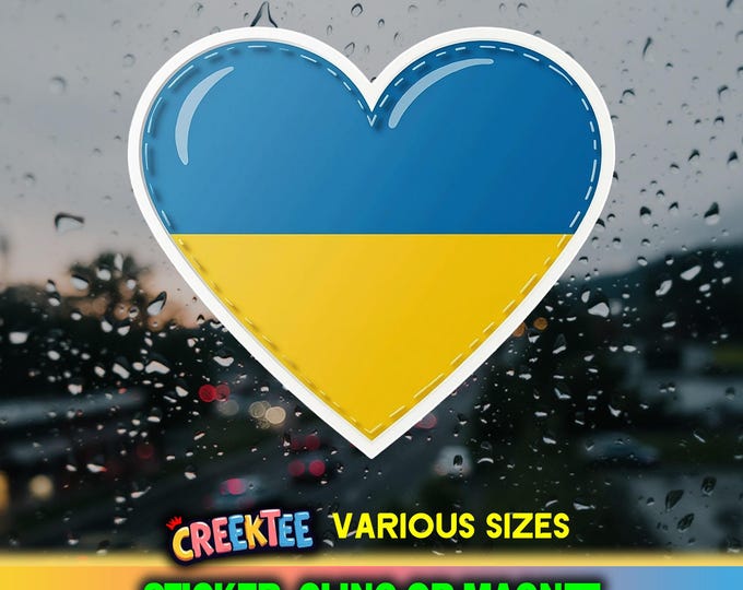 Ukraine Vinyl Sticker, Magnet or Cling in Various Sizes, coated in Laminate