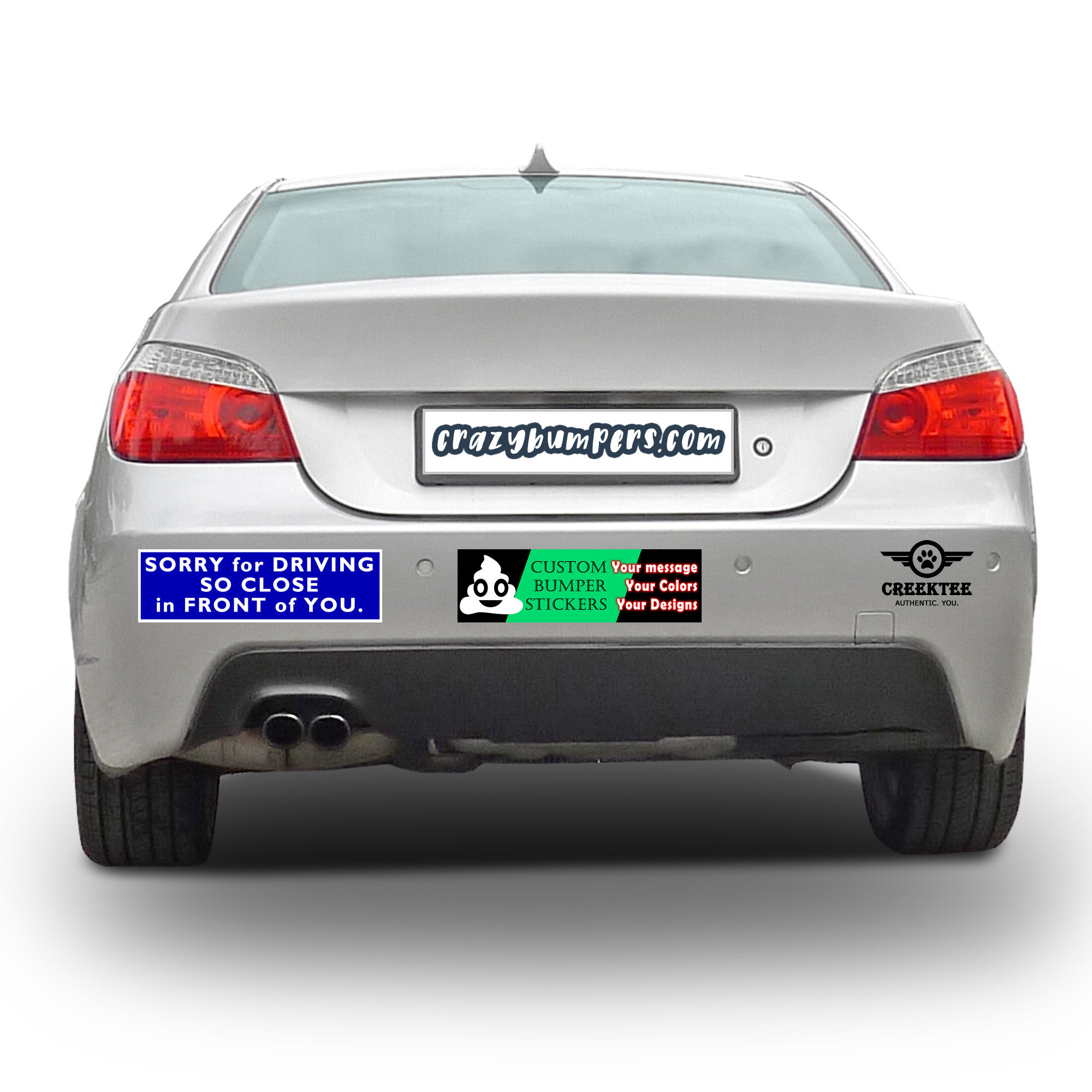 Sorry For Driving So Close In Front Of You 10 x 3 Bumper Sticker or Magnetic Bumper Sticker Available - Custom changes and orders welcomed!