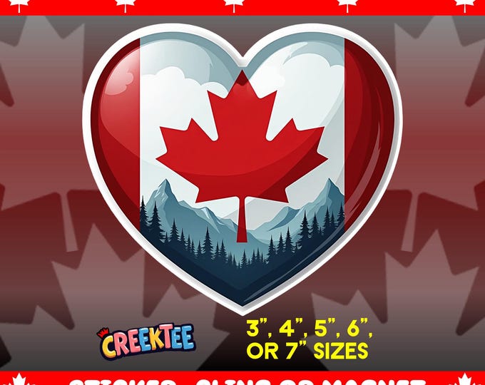 Canada Bumper Sticker, Magnet, Vinyl Sticker or Window Cling, UV Laminate Coating, laptop, water bottle
