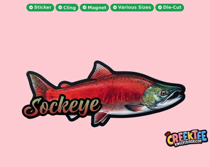 Fish Vinyl Sticker, Window Cling or Magnet in UV Laminate Coating