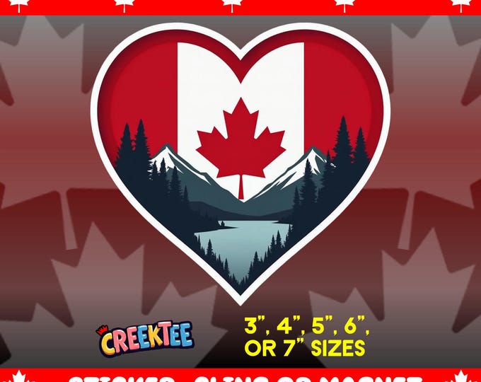 Canada Bumper Sticker, Magnet, Vinyl Sticker or Window Cling, UV Laminate Coating, laptop, water bottle