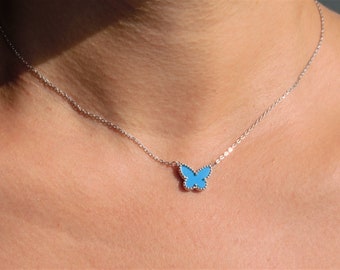 van cleef blue butterfly necklace