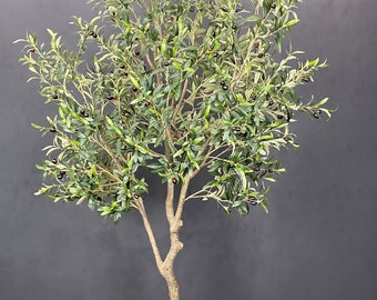 Grand olivier artificiel de 94 po., arbre artificiel, arbre à soie, plante en soie artificielle, arbre artificiel vert