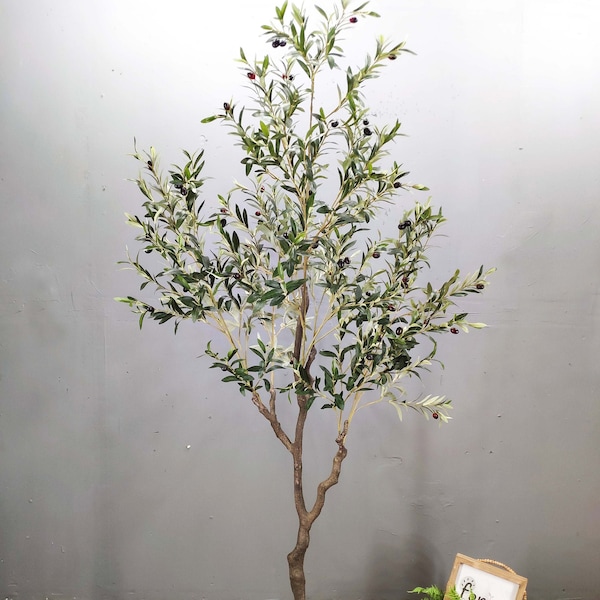 Large Artificial Olive Tree,artificial tree,silk tree,Artificial Silk Plant,artificial tree Green 84" （7 foot）