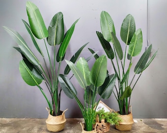 7-Foot, 6-Foot, 4-Foot high Artificial Silk Bird of Paradise Palm Tree Potted tree Artificial Travelers tree Silk Plant,artificial tree