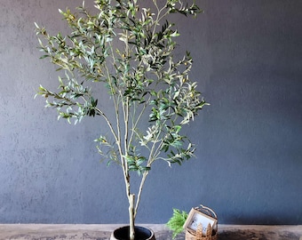 Olivo artificial realista, decoración para el hogar o la oficina, 6 pies o 7 pies