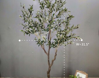Árboles artificiales de seda verde oliva de 82 - VIRTUAL MUEBLES