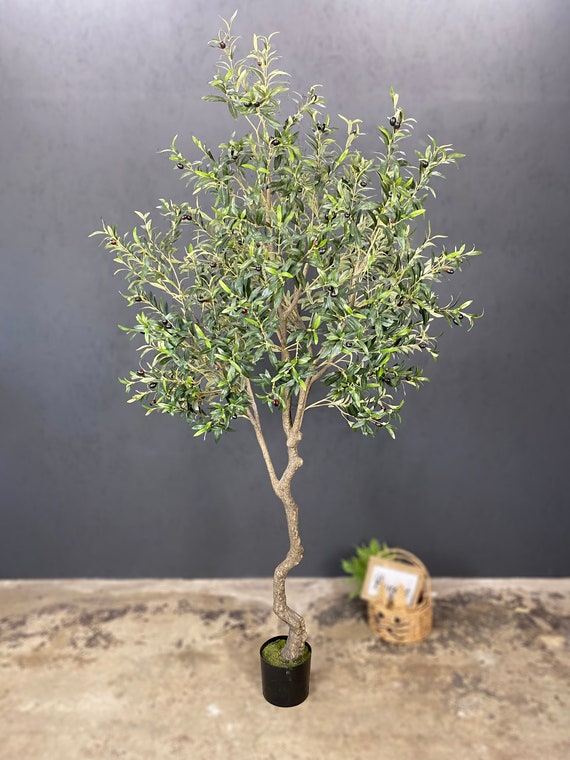 239 cm großer Kunst-Olivenbaum: Pflanze aus der Seidenpflanze