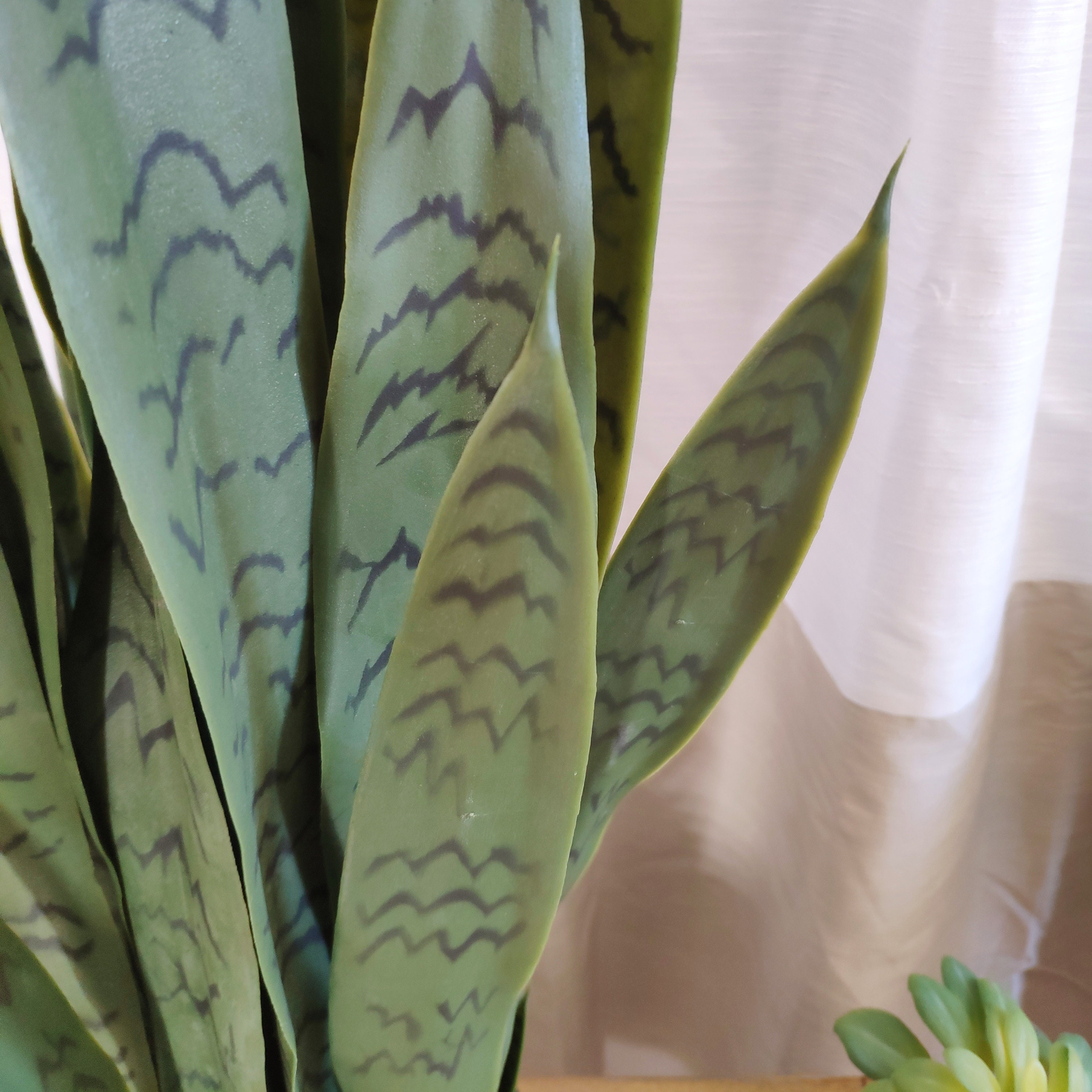 33'' Faux Snake Plant Plant in Stone Planter