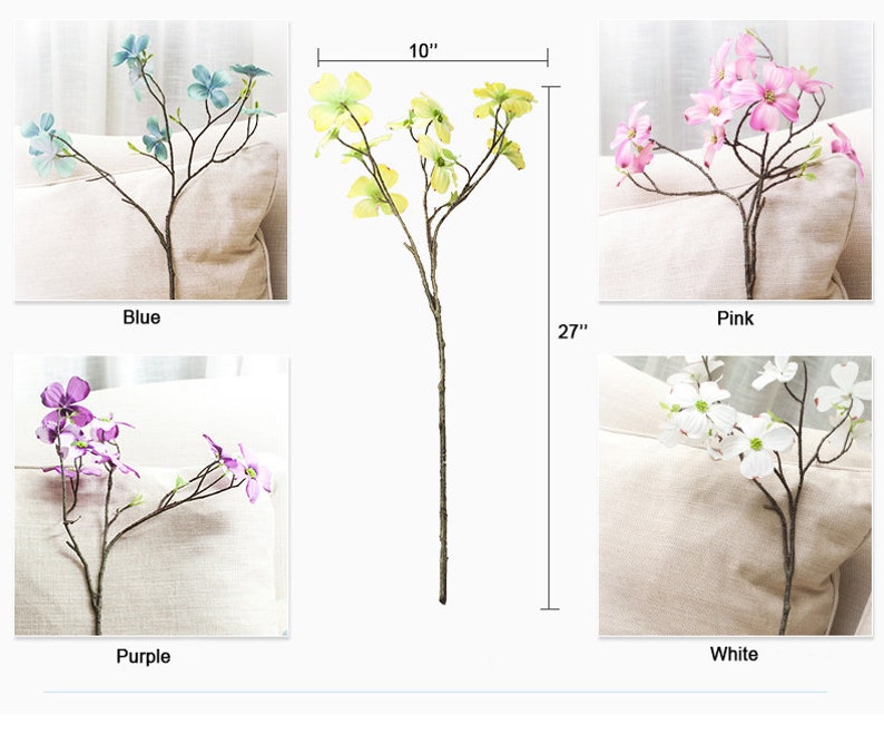 Dogwood Flower Blossom Silk Flowers Bridal Flowers Fake Cornus Etsy