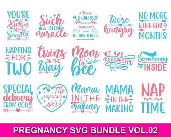 Download Pregnancy Svg Bundle Svg Files For Cricut Pregnancy Quotes Etsy