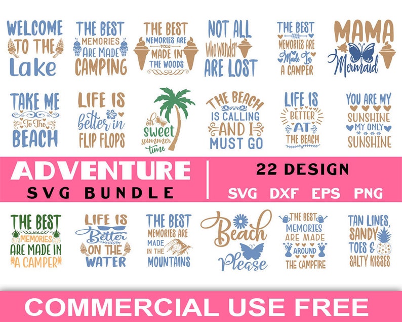 Camping Digital Cut Files Adventure Instant Svg Camp Svg Bundle Travel Cricut Cutting Great Outdoor Vector Logo Silhouette Commercial Kits How To Kits Efp Osteology Org
