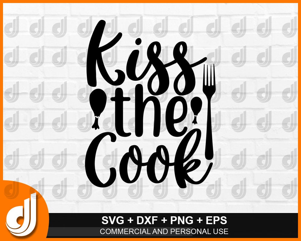 Download Kiss The Cook Svg Kitchen Apron Svg Svgs For Kitchen Towels Etsy