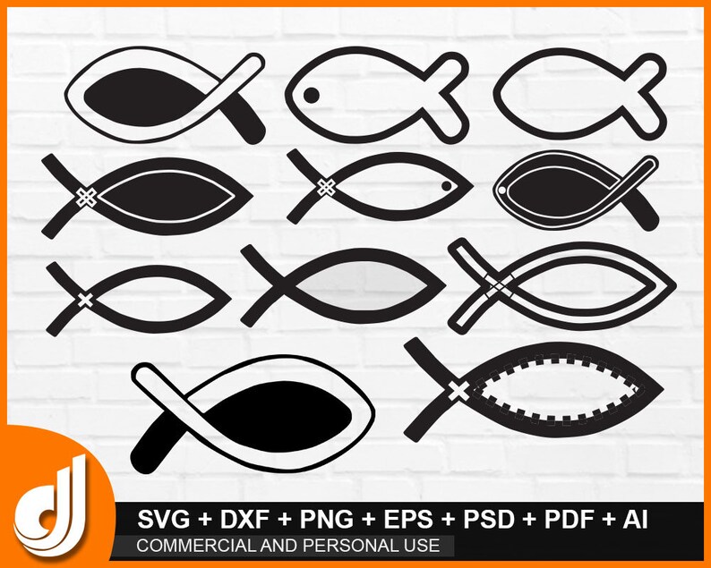 Christlicher Fisch Svg Bundle Symbol Christian Jesus Etsy