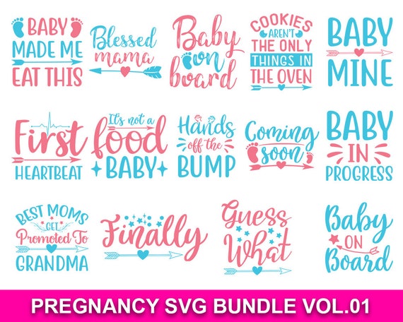 Download Pregnancy Svg Bundle Svg Files For Cricut Pregnancy Quotes Etsy