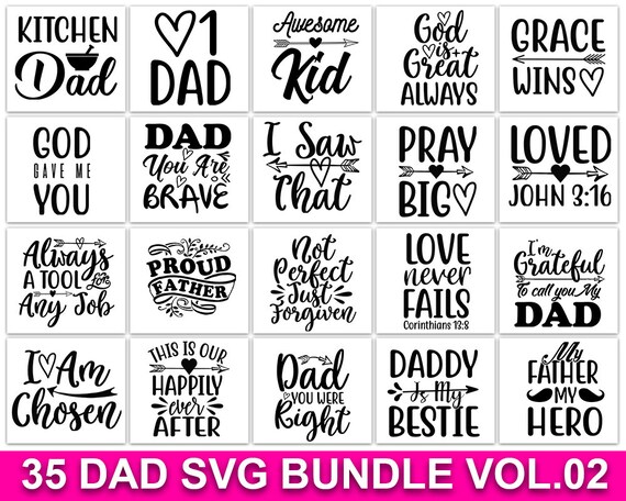 Download Dad Svg Bundle Of 35 Svg Eps Dxf Png Files For Cutting Etsy