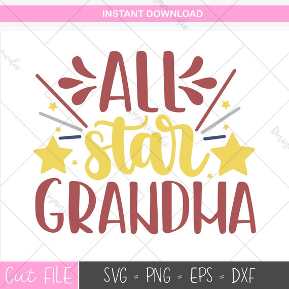 All Star Baseball Grandma Svg All Star Softball Brother Svg Etsy