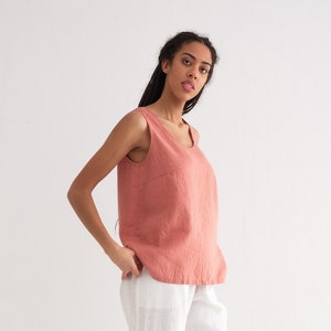 Linen Top. Linen Tank Top Women. Sleeveless Linen Top