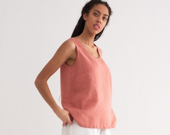 Linen Top. Linen Tank Top Women. Sleeveless Linen Top