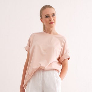 T- Shirt Women. Organic Cotton Top. Oversized Women T-Shirt.