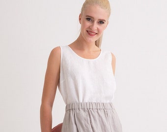 Linen Top. Linen Tank Top Women. Sleeveless Linen Top