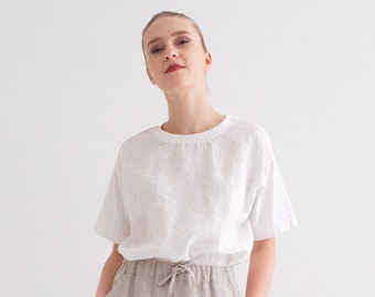 Linen Top. Linen Shirt Women. Oversized Linen Women Top