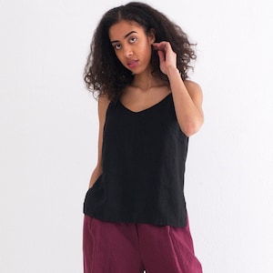 Linen Camisole. Linen Top. Linen Slip Top. Women Linen Cami Top