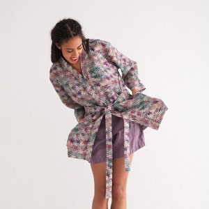 Linen Bath Robe, Lounge Wear, Linen Dressing Gown, Soft Linen, Kimono Style Robe