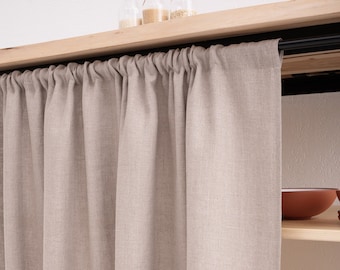 Linen Curtain, Kitchen Hideaway Curtain, Cupboard Curtain, Rod Pocket Curtain