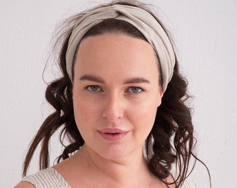 Natural Linen Headband, Women’s Hair Accessory,  Spa Headband, Bandana for hair, Fitness Headband