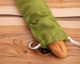Linen Bread Bag: Reusable Baguette Storage, Zero Waste