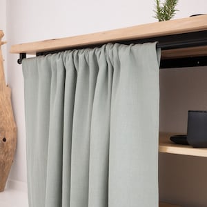 Linen Curtain, Kitchen Hideaway Curtain, Cupboard Curtain, Rod Pocket Curtain